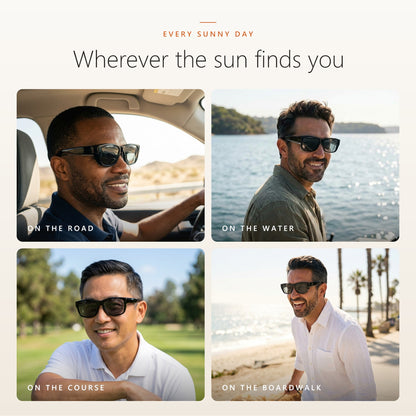 SunFit fit-over sunglasses worn over prescription glasses while driving and outdoors