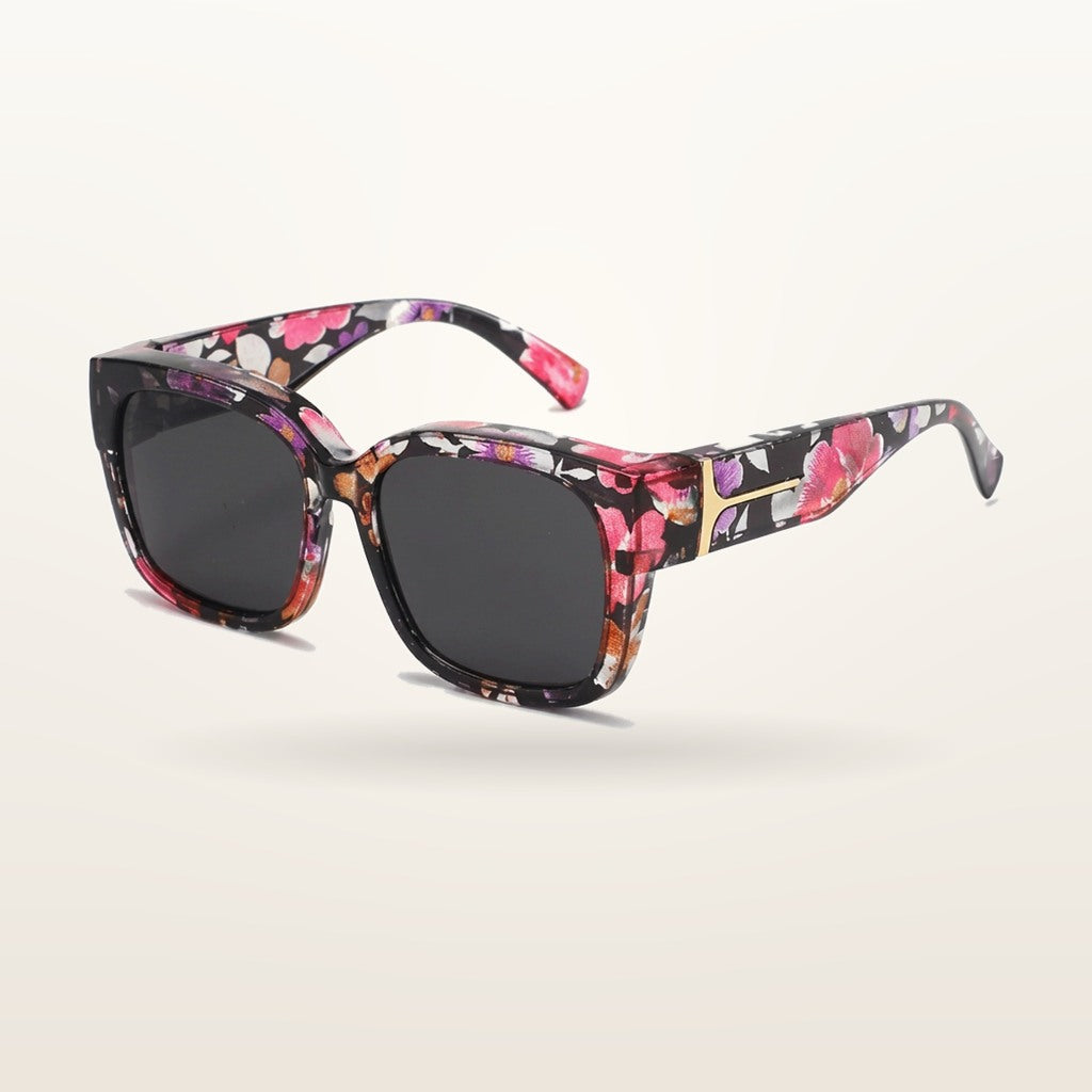 SunFit Ladies fit-over sunglasses in Midnight Bloom Cross, polarised lenses