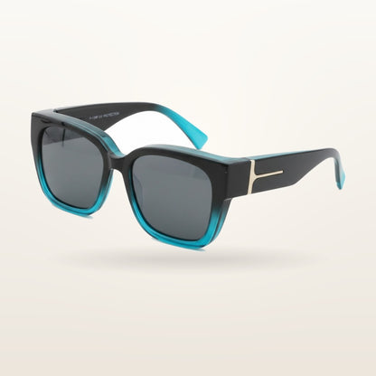 SunFit Ladies fit-over sunglasses in Ocean Turquoise Cross, polarised lenses