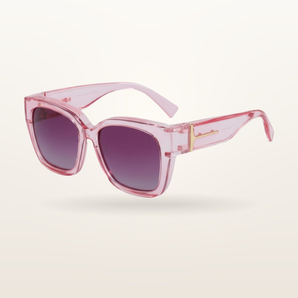 SunFit Ladies fit-over sunglasses in Pink Cross, polarised lenses